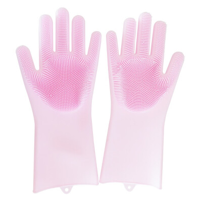 

Magic Saksak Silicone Gloves Wash Scrubber Heat Resistant Reusable Brush Silicone Dish Scrubber for Cleaning Household