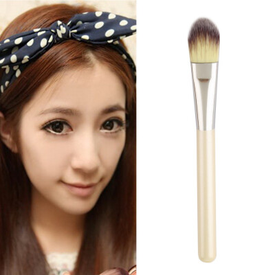 

1PC Professional Pearl White Wooden Handle Foundation Brush Cosmetic Makeup White