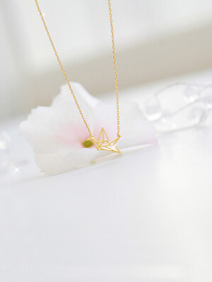 

ONICE 925 Sterling Silver Necklace with Origami Crane Pendant WQX010