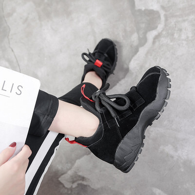 

2018 autumn new outdoor running old sneakers womens thick-soled hiking shoes Korean casual shoes womens tide