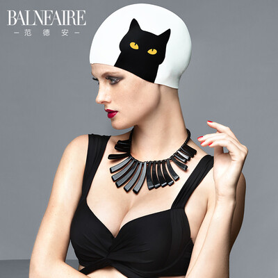 

Van Dean BALNEAIRE YM011 fashion comet adult silicone swimming cap waterproof earmuffs long hair cartoon unisex swimming cap color A