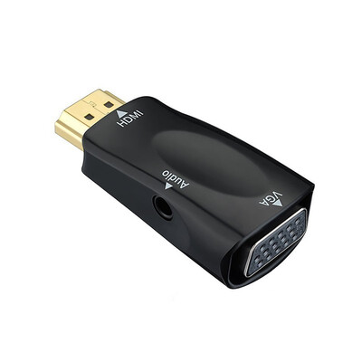 

HDMI to VGA Converter With Audio Cable Male to Female Adapter for PC Laptop Tablet Projector