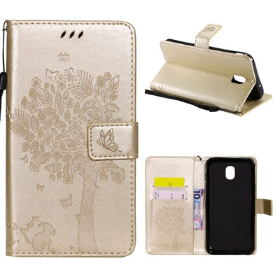 

MOONCASE Samsung Galaxy J7 2018 Embossed Cat&Bark Cover - Gold