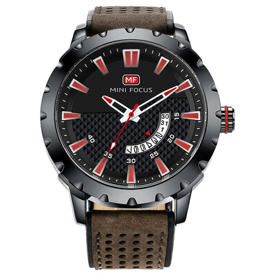 

BOFUTE Male Watches Business Watch Quartz Watches Japanese Movement Calendar Luminous Waterproof Genuine Leather Strap 0150G