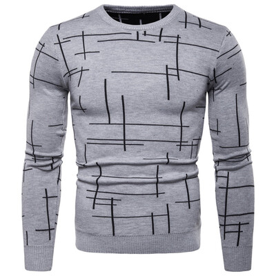 

AOWOFS new foreign trade mens sweater head round neck British boutique spot knit bottoming shirt YM003