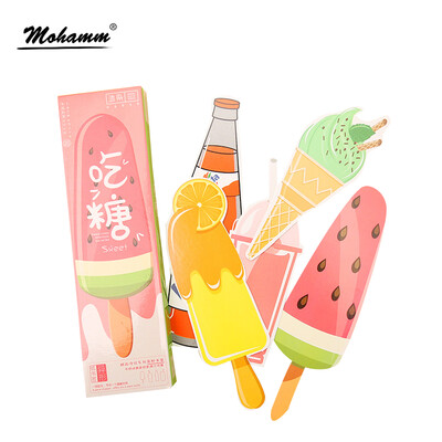 

30 pcslot Cute Kawaii Ice Cream Soda Paper Bookmark Gift Stationery Film Bookmarks Book Holder Message Card School Supplies