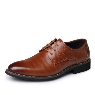 

JUQI Business Men Oxford Genuine Leather Shoes