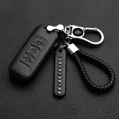 

Huashi Chuanqi key package GS4GS3GA6GE3GA5GS4 new energy GS5 super key set leather hand sewing key bag cover buckle A paragraph smart three key black black line