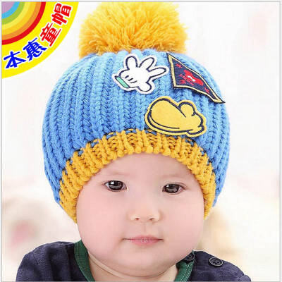 

Buebos Ninos 2015 Baby Winter Hat Korean Cute M Letter Wool Warm Hat