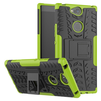 

Fecoprior Case for Sony Xperia XA2 Plus Back Cover Stand Silicon TPU PC Armor Heavy Rugged Phone Celulars Fundas Coque