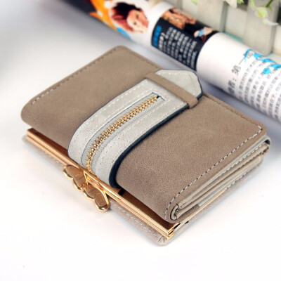 

Ladies short wallet Velcro scrub multifunctional fashion wallet young student Korean version card wrapping clip tide