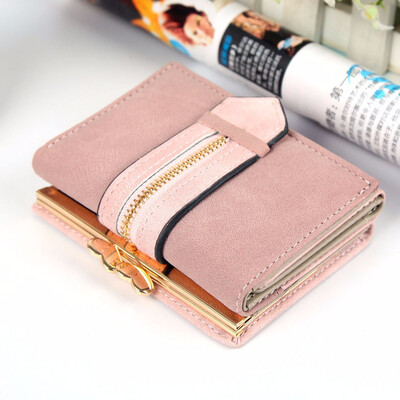 

Ladies short wallet Velcro scrub multifunctional fashion wallet young student Korean version card wrapping clip tide