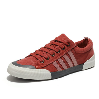 

Mens Shoes Fashion Casual Canvas Shoes Light Breathable Lace Up Shoes Red Green Grey Blue Khaki Size 39-44