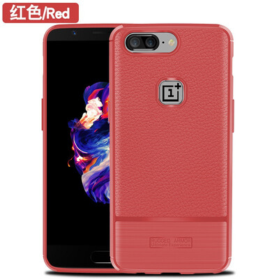 

Fivice Oneplus5 case luxury silicone anti-fall lychee phone case