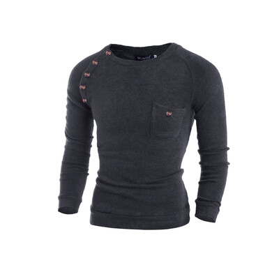 

Zogaa New Korean Men's Knitwear Splice Slim Pure Color