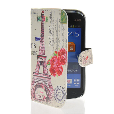 

MOONCASE Scenic Design Leather Side Flip Slot Pouch Stand Shell Back ЧЕХОЛ ДЛЯ Samsung Galaxy Trend Lite S7390 S7392