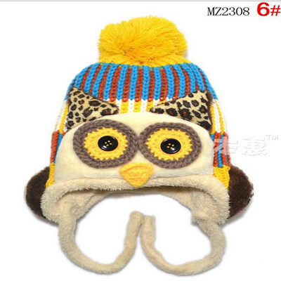 

Buebos Ninos Children Autumn Winter Hat Colorful Owl Cashmere Ear Protection Woolen Knitted Baby Kids Boy Girl Beanie Hat