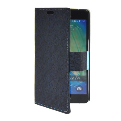 

MOONCASE High quality Leather Side Flip Wallet Card with Kickstand Case Cover for Samsung Galaxy A5 Dark blue