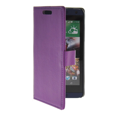 

MOONCASE Slim Leather Flip Wallet Card Pouch with Kickstand Shell Back ЧЕХОЛ ДЛЯ HTC Desire 610 Purple