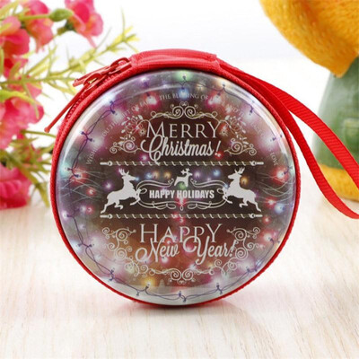 

Merry Christmas Coin Purse Key Pouch Earphone Bags Pouch Zip Small Wallet Xmas