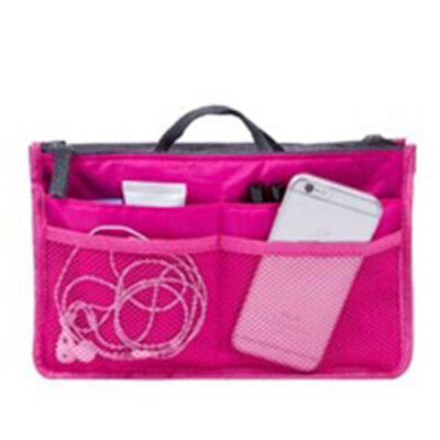 

Organizer Insert Bag Women Nylon Travel Insert Organizer Handbag Purse Large liner Lady Makeup Cosmetic Bag Cheap Female Tote