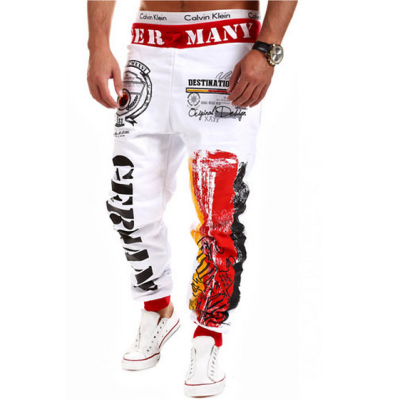 

Zogaa New Mens Pants Splice Sports Casual Contrast Color