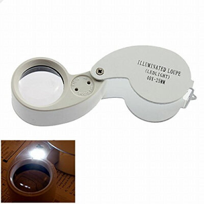 

Yixiukeji 1 Piece New 40X 25mm Jeweler Loupe LED Loop Magnifier Eye Magnifying Glass