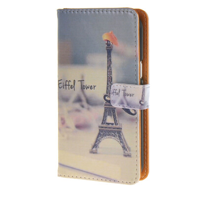 

MOONCASE Samsung Galaxy J1 Case Eiffel Tower Pattern Leather Flip Card Wallet Slot Bracket Back Case Cover A 05