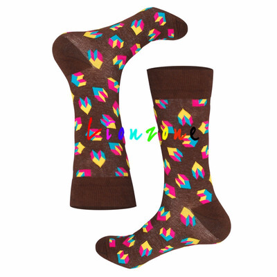 

LIONZONE Men Women Neutral Socks For Lovers With Colorful Animals Zabra Geometry Funny Streetwear Cotton Long Socks Men