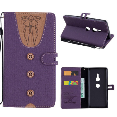 

MOONCASE Sony Xperia XZ2 stitching embossed womens leather case - purple