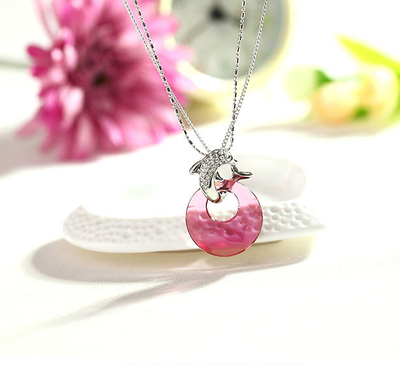 

Necklace high-end imported crystal dolphin bay lovers sweater chain Stylish&versatile