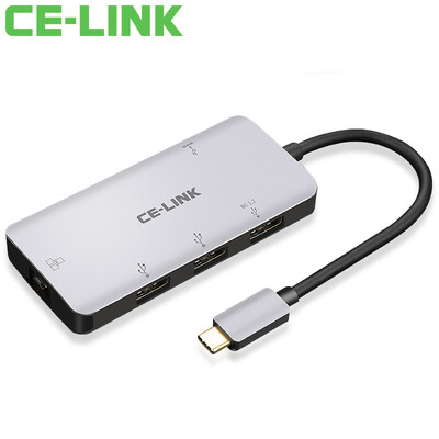 

CE-LINK Type-C to RJ45USB30 interface Type-C charging port splitter OTG USB-C to Gigabit NIC adapter gray 01 m 4542