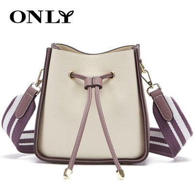 

ONLY Messenger Bag Womens Drawstring Bag Contrast Color Bucket Bag Female Bag Shoulder Bag L-3620817 Green
