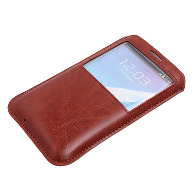 

Brown PU Leather Pull Tab Pouch Skin Case Cover For Galaxy Note 3 Protection
