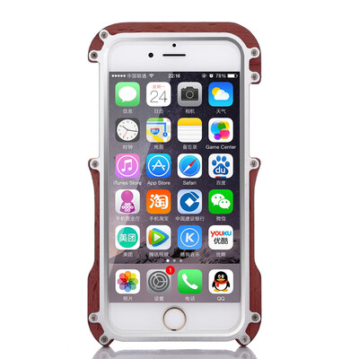 

R-JUST Brand Upgrade Wood And Aluminium Metal Protective Cover Case For Apple IPhone 6 6S Plus 47 55Inth