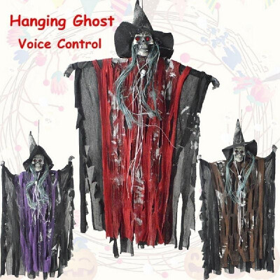 

Halloween Props Party Decoration Supplies Hanging Ghost Voice Activated Glowing Red Eyes with Sound Effects