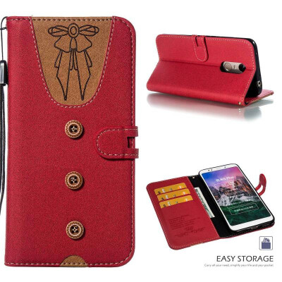 

MOONCASE Millet Red Rice Note 5 Red Rice 5 Plus Stitching Embossed Womens Leather Case - Red