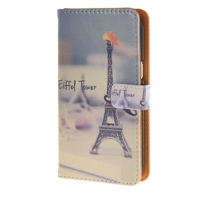 

MOONCASE ЧЕХОЛ ДЛЯ Samsung Galaxy J1 Eiffel Tower Pattern Leather Flip Wallet Holder with Kickstand Back A05