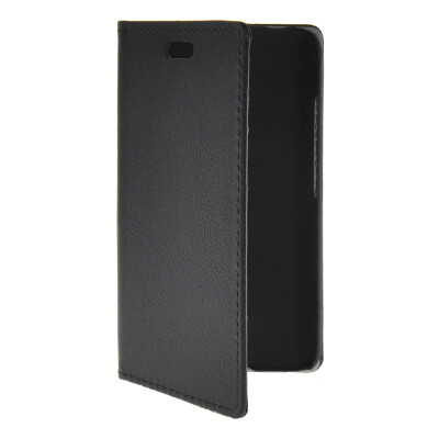 

MOONCASE Slim Leather Side Flip Wallet Card Holder Pouch with Kickstand Shell Back Case Cover for HTC Desire 210 Black