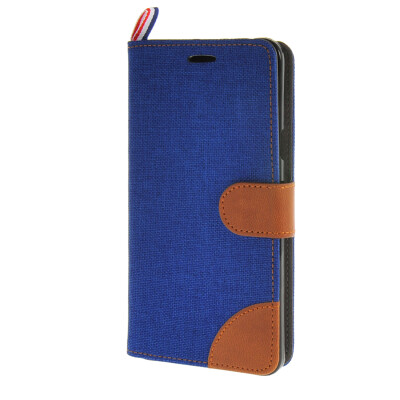 

MOONCASE Samsung Galaxy Note 5 Case Denim Leather Card Slot Flip Wallet Bracket Back Case Cover Dark blue