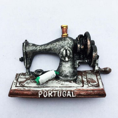 

1Pcs Portugal Humanities Souvenirs Retro Hand-cranked Sewing Machine Fridge Magnets Souvenir Refrigerator Magnetic Sticker