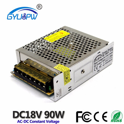 

Single Output Switching Power Supply Adapter DC18V 5A 90W LED Driver Transformer 110V 220V AC DC SMPS For LED Strip Light Print