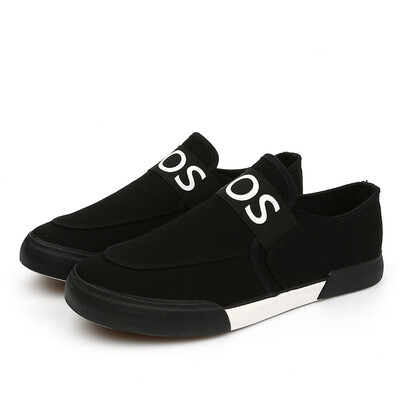 

Pull back shoes mens black canvas shoes Korean mens shoes mens tide shoes student casual shoes