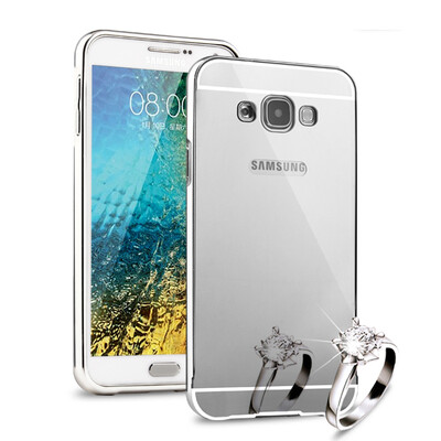 

MOONCASE Metal Frame Edge Mirror Back Protective Shell 2 in 1 Thin Case Cover for Samsung Galaxy E5
