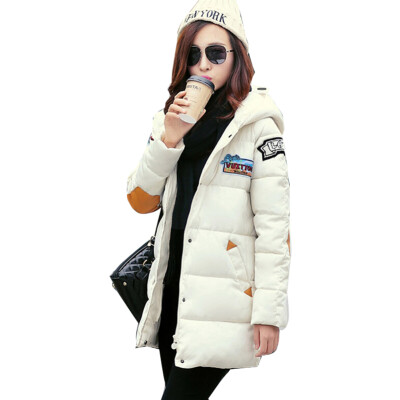 

Winter Women Cartoon Cotton Padded Hooded Jacket Trench Long Parka Coat Overcoat