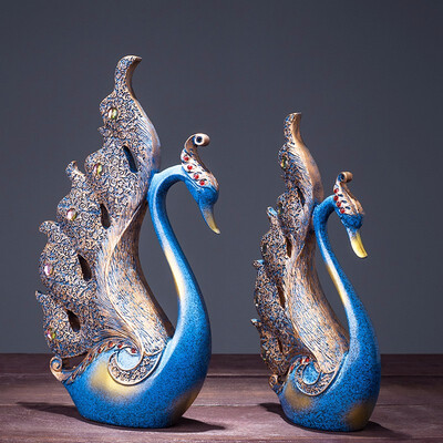 

European retro resin couple swan decorative ornaments living room porch interior furniture display wedding birthday gift