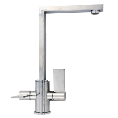 

UpperX 360°Mixer Tap Kitchen Sink Modern Angular Chrome Dual Lever Streamlined NEW