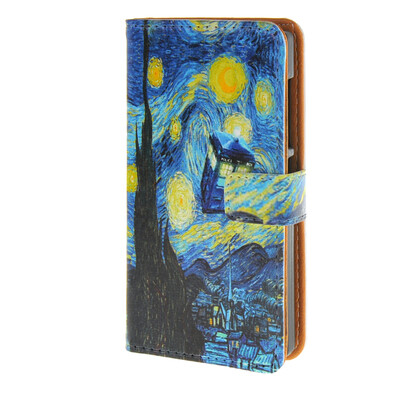 

MOONCASE Microsoft Lumia 435 случая Ван Гог звезд кожа флип Бумажник Слот для карты Кронштейн задняя крышка Крышка A 07