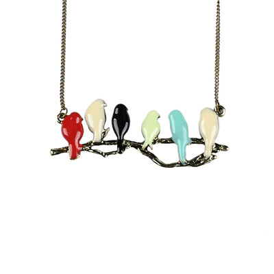

Artilady 2pcsset new lovely bird on branch necklace fashion pendant women necklace NM