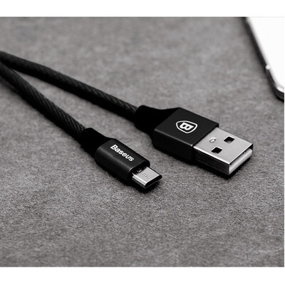 

BASEUS Micro-interface cloth woven aluminum alloy charging line Art pattern mobile phone data line 2A